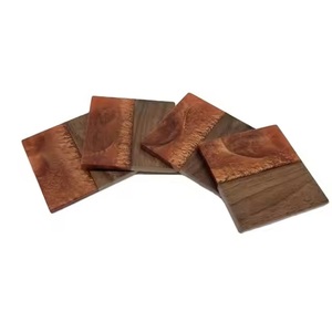 Handcrafted <b>Wood</b> and Resin Coasters <b>Set</b> with Unique River Design Ideal for Home Decor Tableware and Gifting Item Modern Coasters - Product Image 5