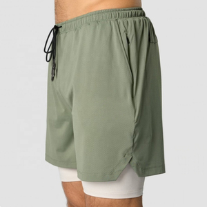 Short de survêtement en éponge française noire vêtements de sport Cargo personnalisés pour la course à pied été vélo taille moyenne-Short polaire pour hommes - Product Image 3