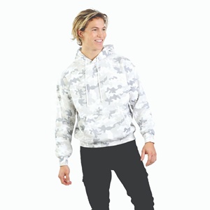 Sudadera con Capucha de Camuflaje Personalizada OEM para Hombre, Sudadera con Estampado de Camuflaje Blanco y Gris, Ropa Casual de Calle para Hombre - Product Image 1