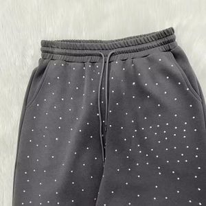 Ensemble survêtement d'hiver pour homme à capuche 2 pièces avec strass respirant en coton 100% sweat-shirt et pantalon de jogging - Product Image 3