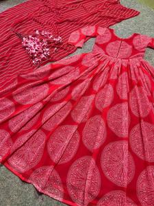 Lunching ชุด anarkali ดีไซเนอร์ใหม่ชุดแฟนซีลายดิจิทัลแขนยาว2คอลเลอร์ - Product Image 5