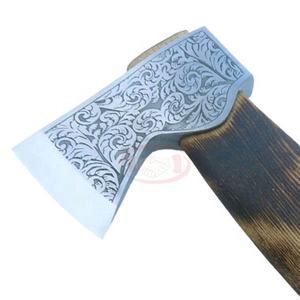 ขวานไวกิ้งขนาดเล็กแบบปรับแต่งได้พร้อมหัวเหล็กสลักด้ามจับทำจากไม้ซองสำหรับอุตสาหกรรมขวานตั้งแคมป์แบบทำมือ - Product Image 2