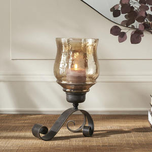 Set of 2 Antique Design Black <b>Gold</b> <b>Candle</b> Holders Handcrafted Dining Table Decoration for Home Christmas Decor - Product Image 3