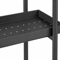 Rak Tanaman Besi Hitam, Kotak Penanam, Penyangga Bunga dengan 2 Rak Penyimpanan, Lapisan Powder Coating untuk Balkon dan Teras