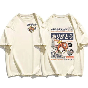 Camiseta de manga corta Pokémon Magikarp Noodles para hombre y mujer, ropa holgada y transpirable de verano para padres e hijos - Product Image 1