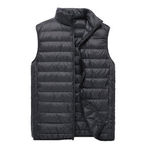 Personnalisé Hiver Plain Puffer Jackets Woven Bomber Vest Winter Clothes Loose Men's Warm Stuff Down Sleeveless Jacket for Men - Product Image 4