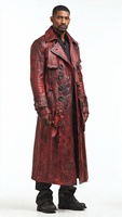 Manteau long en cuir véritable pour homme, tissu en laine, simple boutonnage, boutons en corne, 100% rembourrage en duvet, manteau écologique