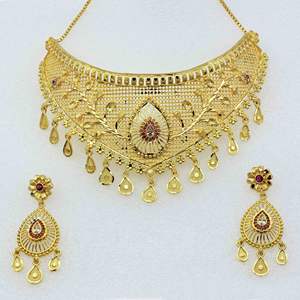 Venta al por mayor 14K 18K 24K Micro Gold Filled Forming Gargantilla Collares, Joyería tradicional, Ruby Stone Micro Gold Gargantilla Collares. - Product Image 2