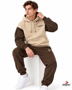 Sweat-shirt à capuche pour homme SINEWY SPORTS, écologique, hiver, coupe classique, polaire, couleur unie, décontracté, avec poche avant et logo imprimé - Product Image 3