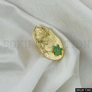 Parure de bijoux plaqué or Bague, pendentif et boucle d'oreille SKU7340/Boucles d'oreilles, bague et pendentif de créateur avec chaîne de parure de bijoux - Product Image 4