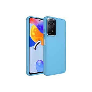 Funda de Silicona Elegante Netzy Luxury Serie 11Pro con Marco Metálico, Protectora para Redmi Note 11S Global - Azul Sierra - Product Image 1