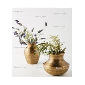 Ensemble de 2 vases à fleurs de tailles différentes, qualité supérieure, couleur or, laiton, vaisselle de mariage, vase par Home Arts - Product Image 1