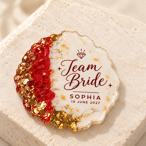 Imanes de Resina Epoxi Personalizados para Refrigerador, Recuerdos para Despedida de Soltera, Nombres y Fecha Personalizados, Regalos para Despedida de Soltera en Rojo y Dorado, al por Mayor - Product Image 4