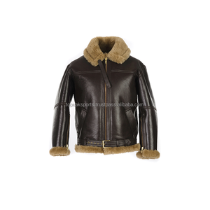 2026 OEM Latest Design Custom-Made Dark Brown Shearling <b>Leather</b> <b>Jacket</b> For <b>Men's</b> 100%High Quality Low Moq Winter Fashion <b>Jackets</b> - Product Image 1