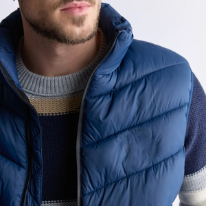 Los últimos hombres deportes al aire libre lona Stand Collar burbuja chaleco sin mangas precio al por mayor - Product Image 5