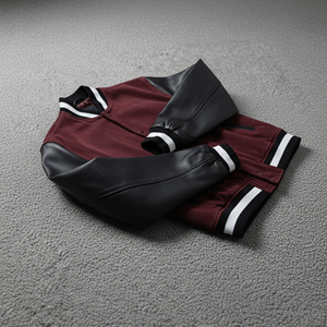 Veste Varsity Letterman en laine 100% coton sur mesure Veste Chenille Patches personnalisée de haute qualité avec manche en cuir - Product Image 5