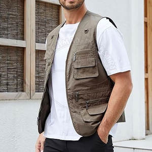 Chaleco de hombre superventas, nuevo diseño de moda, ropa de calle de lona, ropa exterior informal lavable para invierno, chaleco de tamaño personalizado - Product Image 5