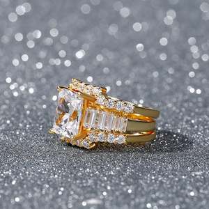Jeulia 3-Piece Radiant Cut <b>Sterling</b> <b>Silver</b> Fashion Ring <b>Set</b> - Product Image 6