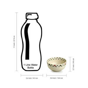 Daawat-e-Taj' Ensemble de bols de service en céramique artisanale bohème, design floral, 2 pièces, 580 ml, passe au micro-ondes, décoration polie - Product Image 2