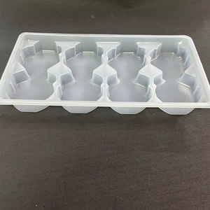 Bandeja de blíster de plástico PET transparente de 4 compartimentos con forma personalizada (285x165x37mm) para envasado de alimentos - Product Image 1