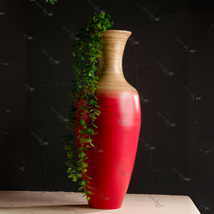 Jarrón de bambú hilado de decoración personalizada OEM, jarrón artesanal Natural ecológico hecho a mano para exhibición minimalista en el hogar - Product Image 1