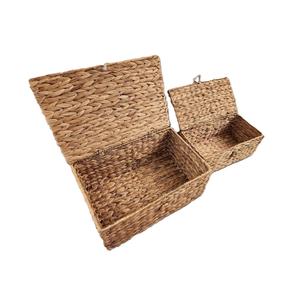 OEM Vintage Style Jacinthe D'eau Panier De Rangement 100% Naturel Rectangulaire Multifonctionnel Flexible Durable Boîtes De Rangement Bacs - Product Image 6