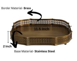ถาดของขวัญทรงกลมมีรูแบบคลาสสิกหรูหราทำจากทองเหลืองของตกแต่งสำหรับเสิร์ฟที่หรูหรา - Product Image 5
