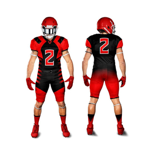 Maillot de football américain unisexe personnalisé imprimé par sublimation, respirant, antibactérien, séchage rapide, demi-manches, tissu polyester - Product Image 4