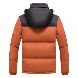 Veste matelassée d'hiver décontractée pour homme de haute qualité, avec logo sur le devant en toile, légère, coupe-vent, imperméable et à capuche - Product Image 4