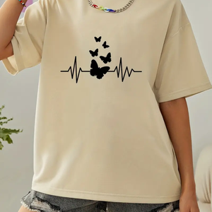 T-shirt décontracté classique en coton pour femme, personnalisable avec logo par sérigraphie, anti-plis, respirant, couleurs personnalisées - Vente en gros - Product Image 1