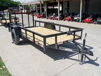Remorque utilitaire à queue de pie en acier 5x12 avec revêtement en poudre, charge utile maximale de 3000 kg et essieu de 3500 lb