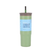 Vente en gros de gobelets isothermes à double paroi en acier inoxydable 18/8 de 24 oz, adaptés aux porte-gobelets de voiture, pour la vente en gros