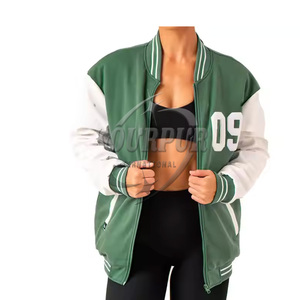 High Quality 100% Cotton Embroidered Stand Winter Fashion Casual Button <b>Bomber</b> <b>Jackets</b> <b>Men's</b> Women's <b>Varsity</b> Baseball Front - Product Image 6