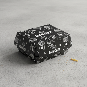 Hamburger biodégradable à emporter emballage alimentaire commercial personnalisé demi-ovni <span class=keywords><strong>mini</strong></span> boîte à hamburger noire personnalisée de 6 pouces - Product Image 4