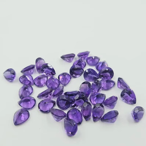 Piedra Preciosa Calibrada Certificada, Amatista Natural Facetada, Color Púrpura, Sin Tratar, Corte Pera, 7x9 mm, 1-3 Quilates, Calidad Superior - Product Image 1