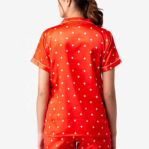 Women's Sexy Lace Satin Sleepwear 2-Piece Nightwear Sets with Sleeveless <b>Tops</b> and Shorts Plus Size Cotton and Silk Material - Product Image 4