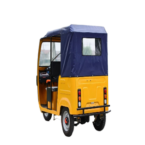 Triciclo eléctrico de pasajeros amarillo con dosel Sidecar motocicleta exportación batería coche con parasol - Product Image 1