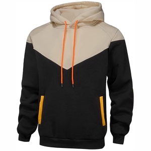 Sudadera con Capucha Bicolor para Hombre – Sudadera con Capucha de Forro Polar en Contraste Marrón y Negro con Bolsillo Frontal - Product Image 3
