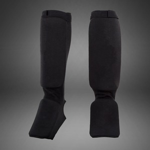 Protections de tibia en néoprène noir pour l'entraînement de boxe, MMA, Muay Thai - Product Image 2