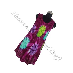 Formelle Tie Dye Modèles Style Élégant Et Confortable Robe Femmes Parapluie Robe Tie Dye Coloré Conception Rayonne Plage Porter Robe - Product Image 3