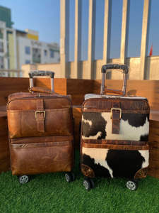 Nueva llegada de bolsos de equipaje de cuero genuino real de usos múltiples Bolso de la carretilla hecha a mano Unisex tamaño grande Venta caliente maleta de usos múltiples - Product Image 5