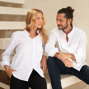 Camisa de Esmoquin Formal Unisex BEAM, Cuello Mao, 60% Algodón, 40% Tela Oxford, Transpirable, Otoñal, Bordada - Product Image 4