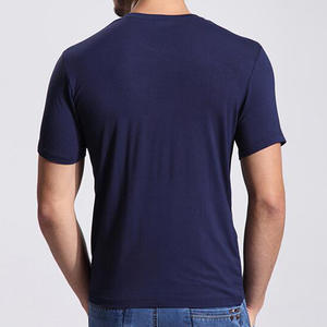 Venta al por mayor 100% algodón O-cuello de manga corta de color sólido transpirable Casual Camiseta para los hombres - Product Image 6