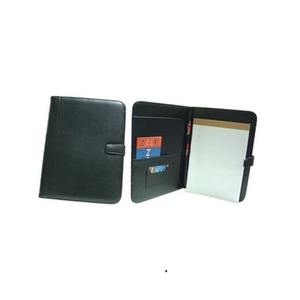 Zip Closure Black Leather <b>Folder</b> for <b>Travel</b> <b>Document</b> Holder Conference <b>Folder</b> - Product Image 1