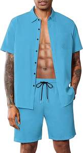 Ensembles de sport décontractés d'été pour hommes, respirants et confortables, polos à fermeture éclair quart et shorts, tenues de sport confortables - Product Image 2