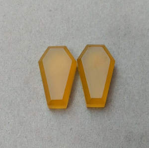 Natürliche Mangoschalzedon gefächert Sarg Form Cabochon für Schmuckherstellung Edelstein Anhänger Halskette Ringe Geburtsstein Armband - Product Image 4