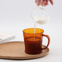 Carafe à café ou thé en verre borosilicate brun de haute qualité, 300/600 ml, design rétro, écologique, forme conique, en stock, pour usage domestique, 1-2 personnes