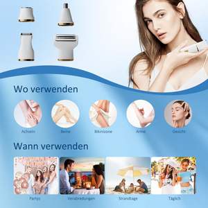 Depiladora Eléctrica 5 en 1 Impermeable para Mujer con Cabezales de Cuchilla Reemplazables IPX7 para Rostro, Piernas, Axilas, Nariz y Cejas - Product Image 5