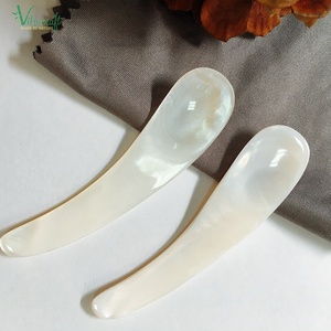 Cuillères de coquillage en nacre naturelle en bois noir or blanc pour dessert de salade de café caviar - Product Image 6