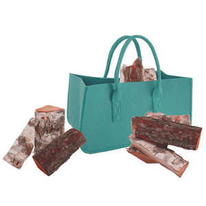Sac de transport en feutre turquoise pour bois de chauffage, pour ensembles de cheminée et accessoires - Product Image 4